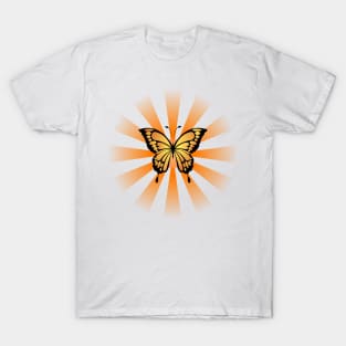 Orange Butterfly with the Sun T-Shirt